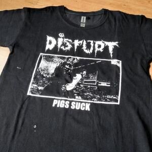 The Black T-Shirt Pisrupt Pigs Suck